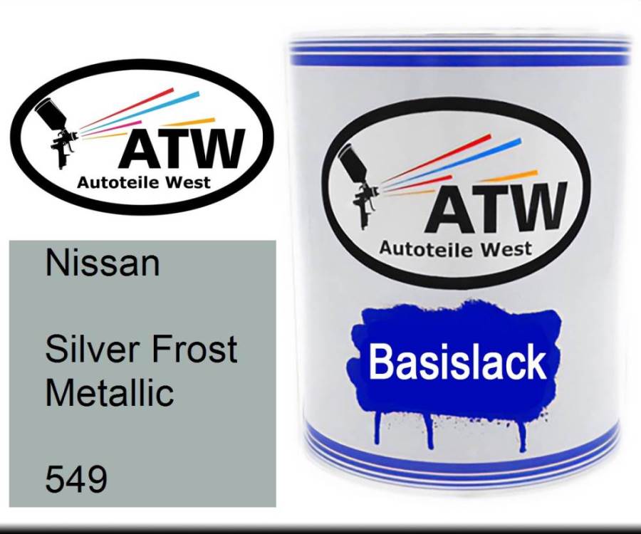 Nissan, Silver Frost Metallic, 549: 1L Lackdose, von ATW Autoteile West.